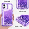 iPhone 11 purple glitter case has precise cutouts and anti dust cover