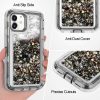 iPhone 11 black glitter case has precise cutouts and anti dust cover