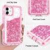 iPhone 11 pink glitter case has precise cutouts and anti dust cover