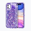 Femrico protective bling case for iPhone 11 with purple liquid glitter