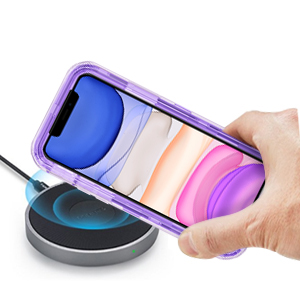 Wireless Charging iPhone 11 Purple Glitter Case | Femrico Cases
