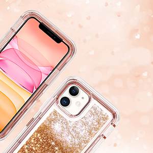 Sparkling Front and Back iPhone 11 Golden Glitter Case | Femrico Cases