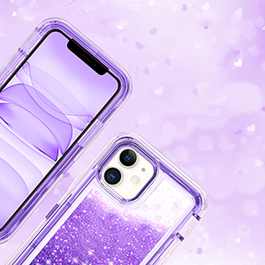Sparkling Front and Back iPhone 11 Purple Glitter Case | Femrico Cases